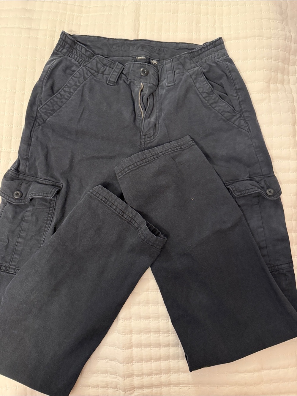 Women’s AE washed black  Cargo Pants – Casual Everyday Comfort